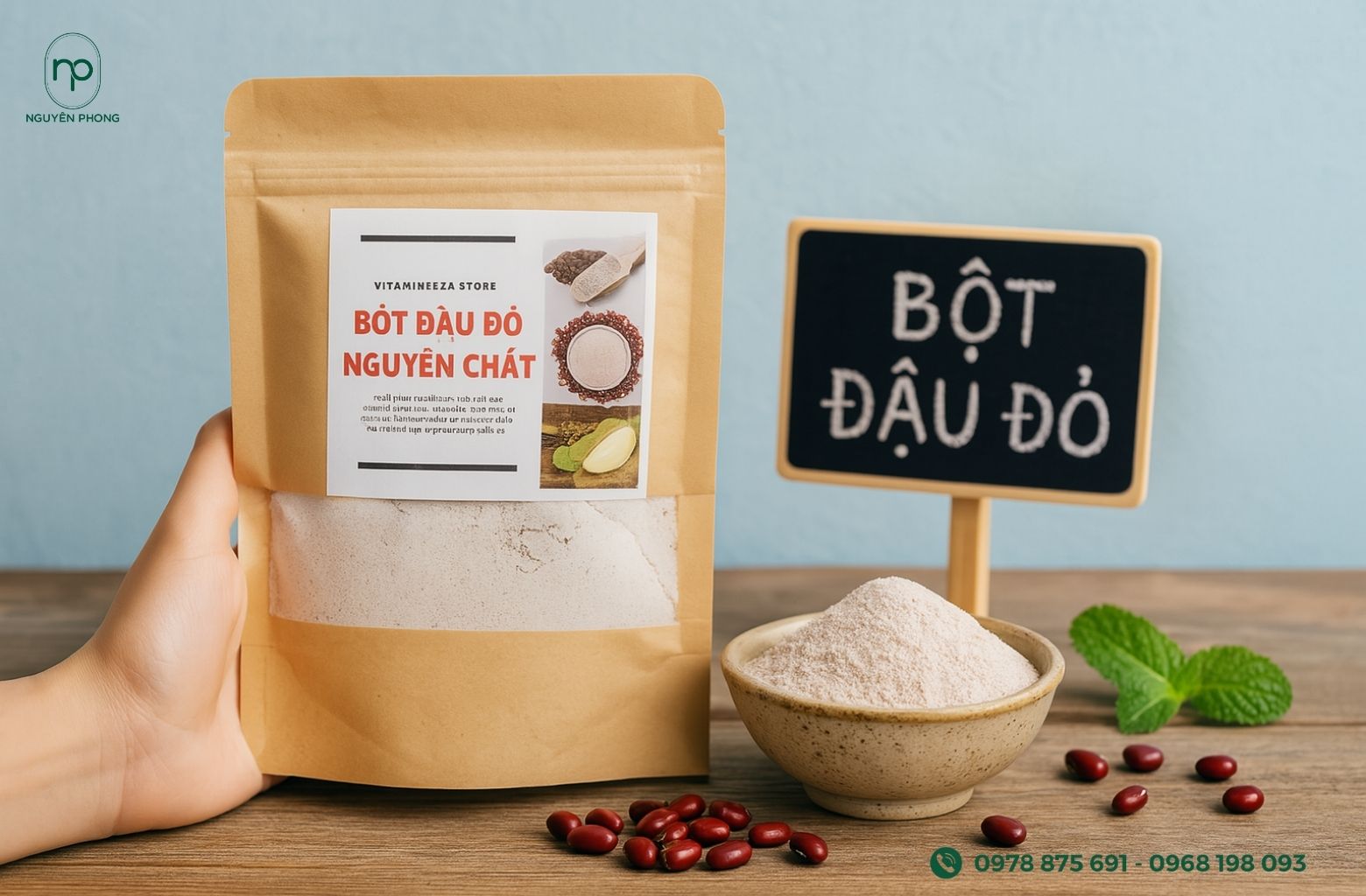 Tem dán bột đậu đỏ nguyên chất